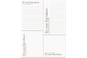 Current Alpha Dot Personalized Notepads – Set of 4, 50-Sheet Lined Pads,...
