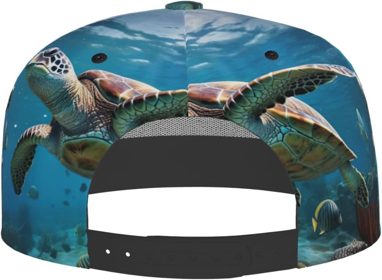 Tropical Sunset Flat Bill Hats for Men Snapback Hat Baseball Cap Fitted Hat Snap Backpack