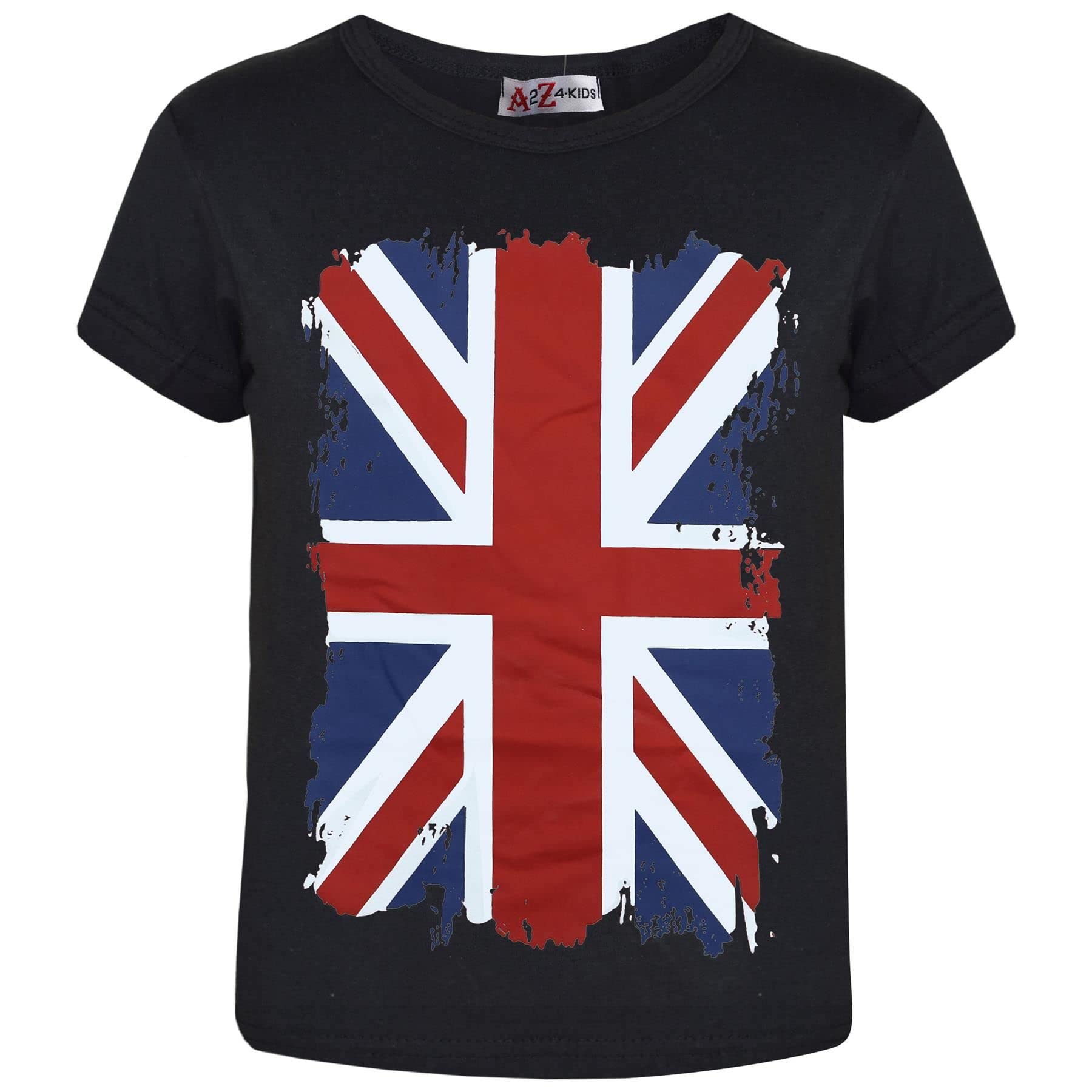 A2Z 4 KidsGirls Boys T-Shirts Soccer Team Football World Cup Support T Shirt Union Jack Souvenir UK Flag PE School Great Britain Street Parties Top Children Age 5-13 Years