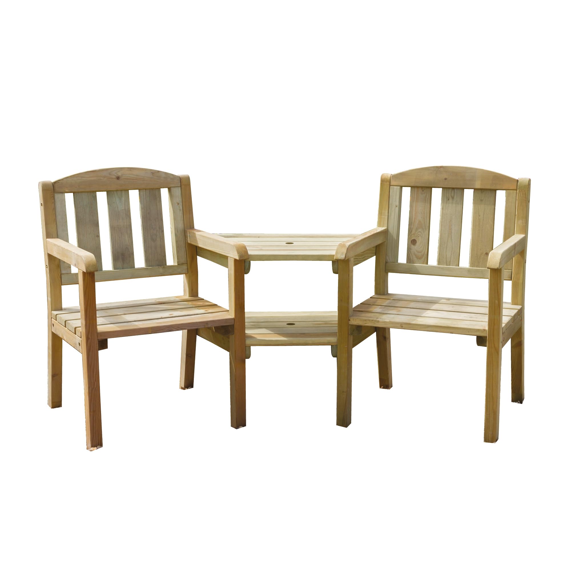 Zest Natural Caroline Companion Seat – Durable Wooden Garden Bench For Two, Pefc-Certified, Garden Love Seat, Perfect For Patios, Decks, And Gardens – 10-Year Guarantee Against Rot