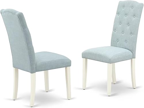 Miniatura 4 de East West Furniture CACE7-LWH-15 - Juego de mesa y sillas de cocina de 7 piezas consta de una mesa de comedor rectangular y 6 sillas de comedor