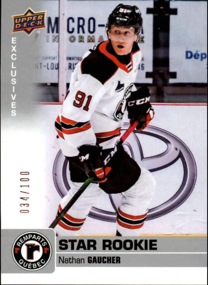 2019-20 UD CHL Exclusives #363 Nathan Gaucher S100 Quebec Remparts Official Upper Deck Canadian Hockey League Trading Card
