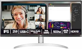 Monitor LG UltraWide™ - Tela IPS de 29", 21:9, USB-C, 7Wx2 MaxxAudio®, sRGB 99%, 100Hz - 29WQ600B