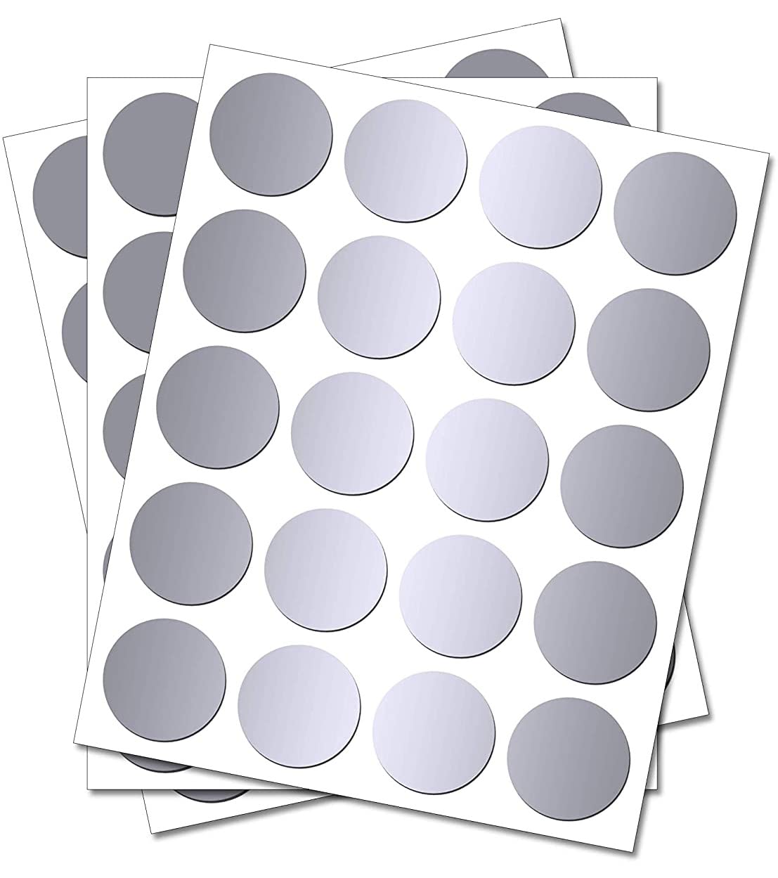 Party Decor Silver 50 Round Circles - Removable Self Adhesive Waterproof Durable Vinyl Stickers - Digitally Cut To The Sticker Shape - Size 10Mm