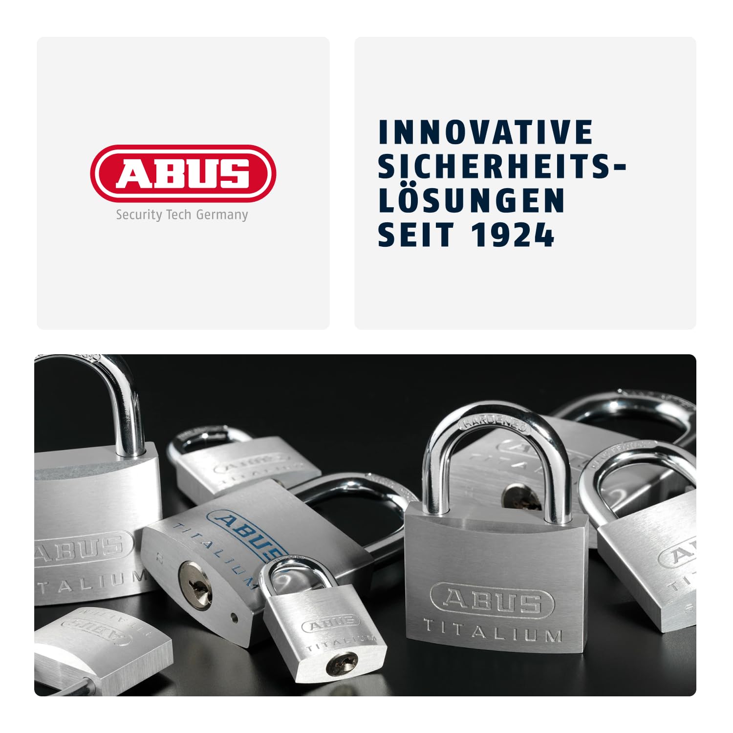 ABUS Vorhängeschloss Messing 65/40 - 4er Set, gleichschließend - Kellerschloss, Spindschloss u. v. m.- Messing-Schlosskörper - gehärteter Stahlbügel - ABUS-Sicherheitslevel 5