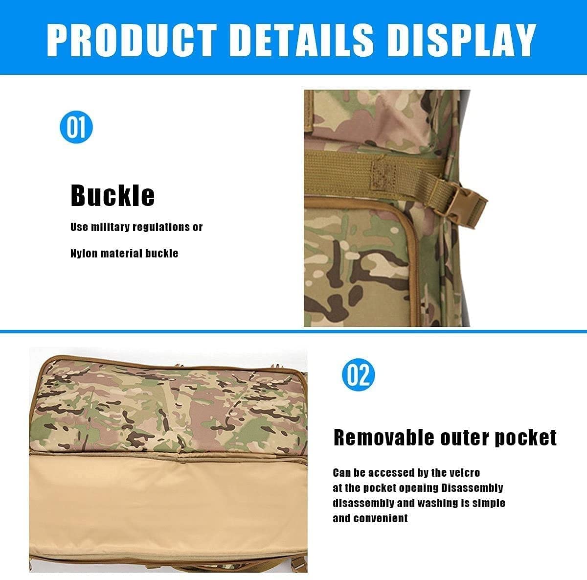 M4 Bolsa de Pistola Táctica,Funda para Armas Airsoft con Múltiples Bolsillos Estuche para Escopeta con Correa Extraíble,Mochila para Rifle Suave para Almacenamiento Y Transporte