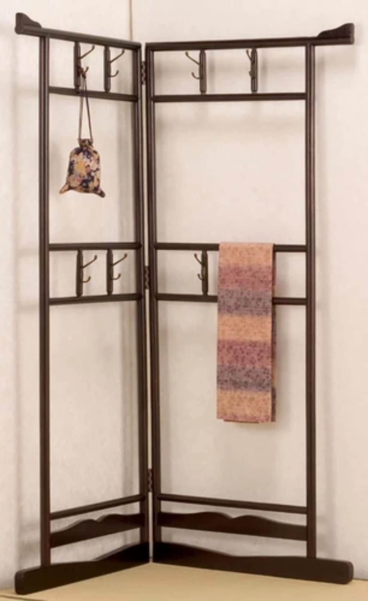 Amazon｜幅72.5×奥行3×高さ172.5cm 和風ハンガーラック 衣桁（2段 