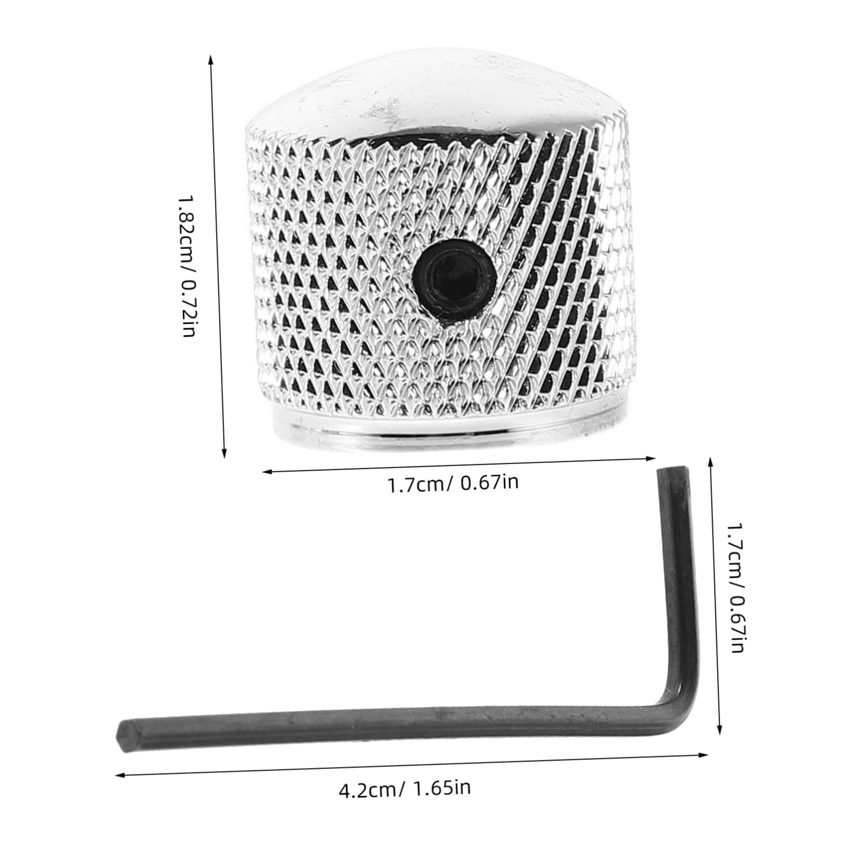 BESPORTBLE 4pcs Electric Guitar Knobs: Chrome Volume Tone Knobs With Wrench Metal Dome Control Potentiometer Replacement For Bass Guitar Accessories