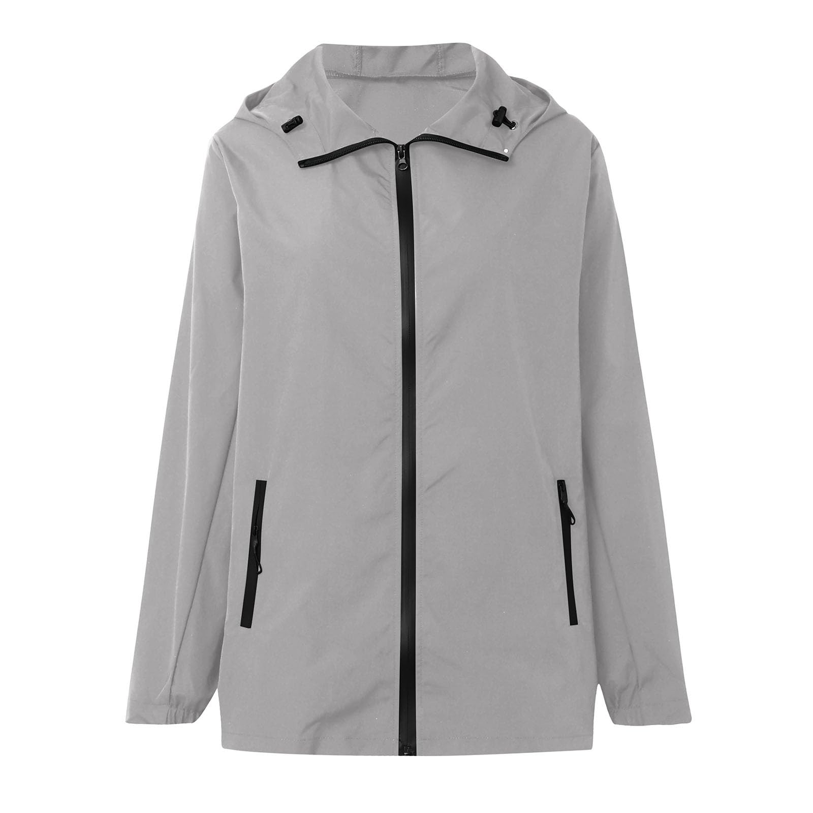 Genérico Poncho Impermeable Mujer,Chaqueta con Bolsillos Y Capucha De Color Liso para Mujer OtoñO Invierno