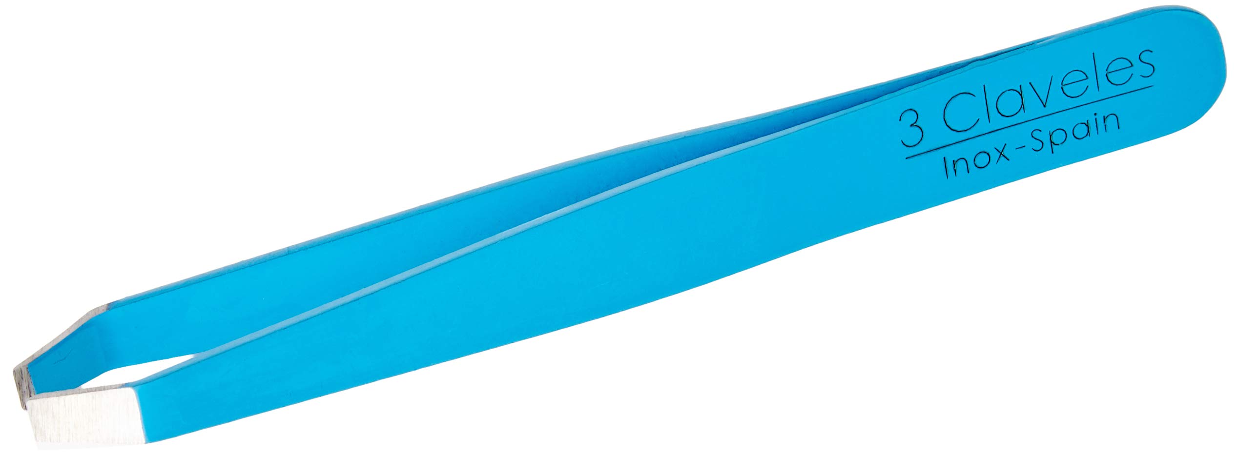 3 Claveles - Pinza De Depilar Color De 9 Cm, Pinza Cangrejo, Para Quitar Pelos Depilación, Acero Inox., Azul