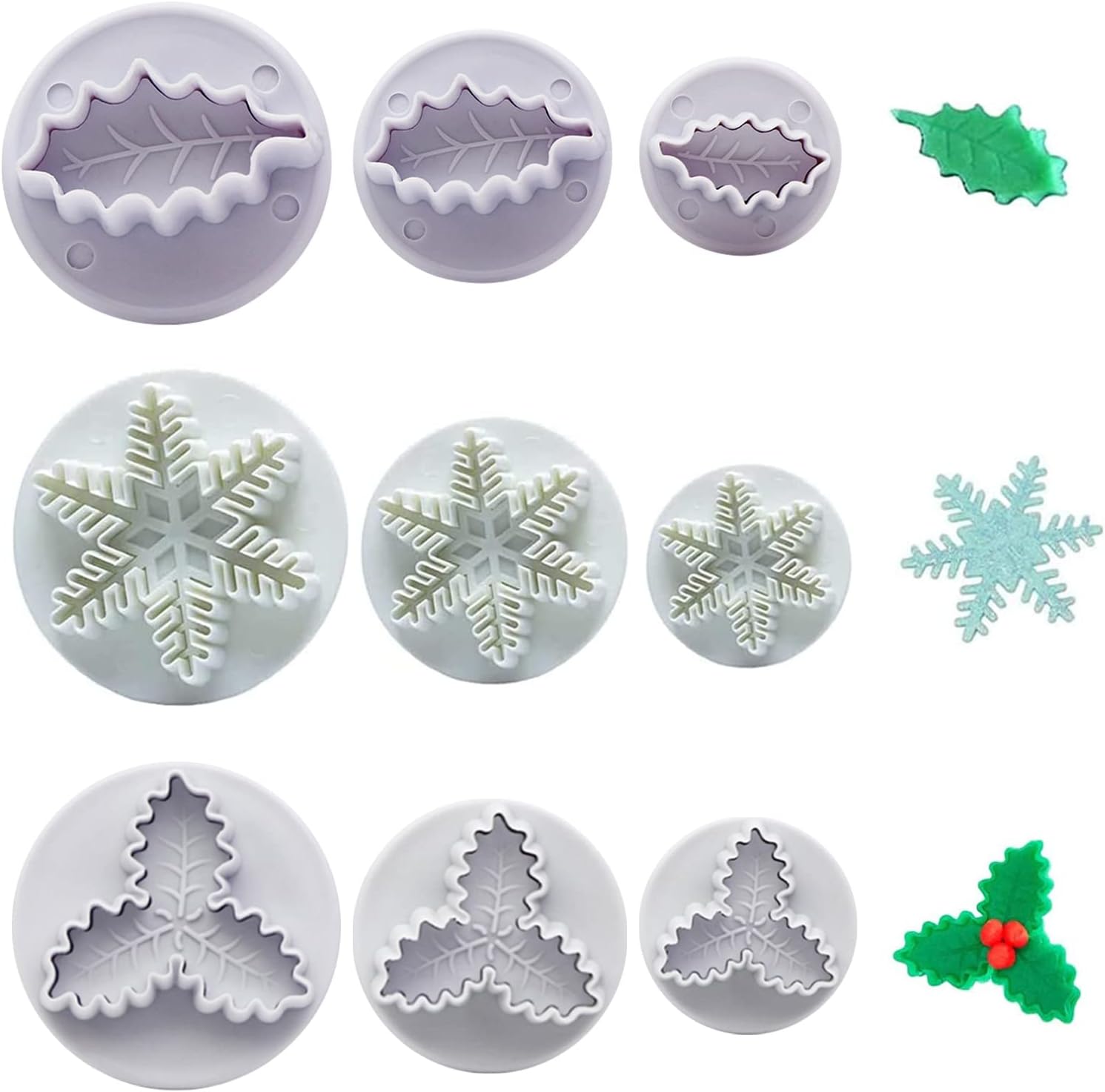 2pcs Holly Leaf Plunger Cutter Christmas Leaf Cake Decorating Cutter T – Sweet Confessions - View #4