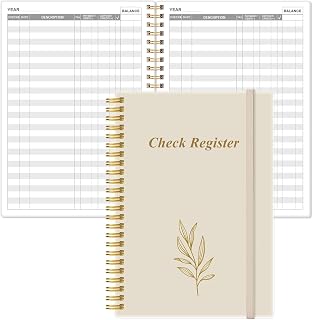 Check Register - A5 Checkbook Register for Personal Checkbook, Expense Ledger Book for Personal and Small Business, Beige