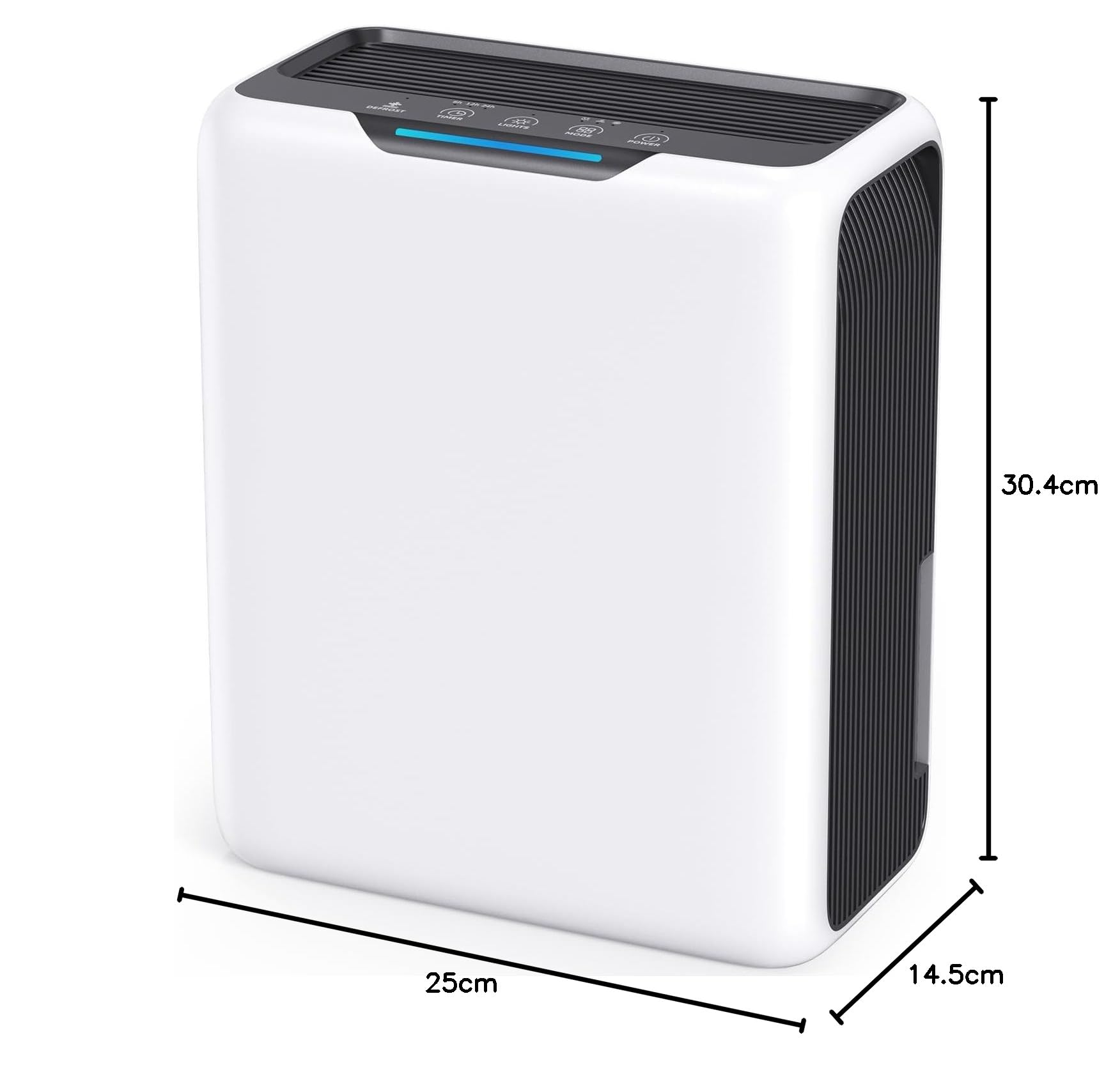 Deshumidificateur d Air 3L, Déshumidificateur pour la 20㎡ Maison, Double Peltier Effet, 30dB Ultra Silencieux Déshumidificateurs pour Chambre, Dégivrage Intelligent, Minuterie 24H