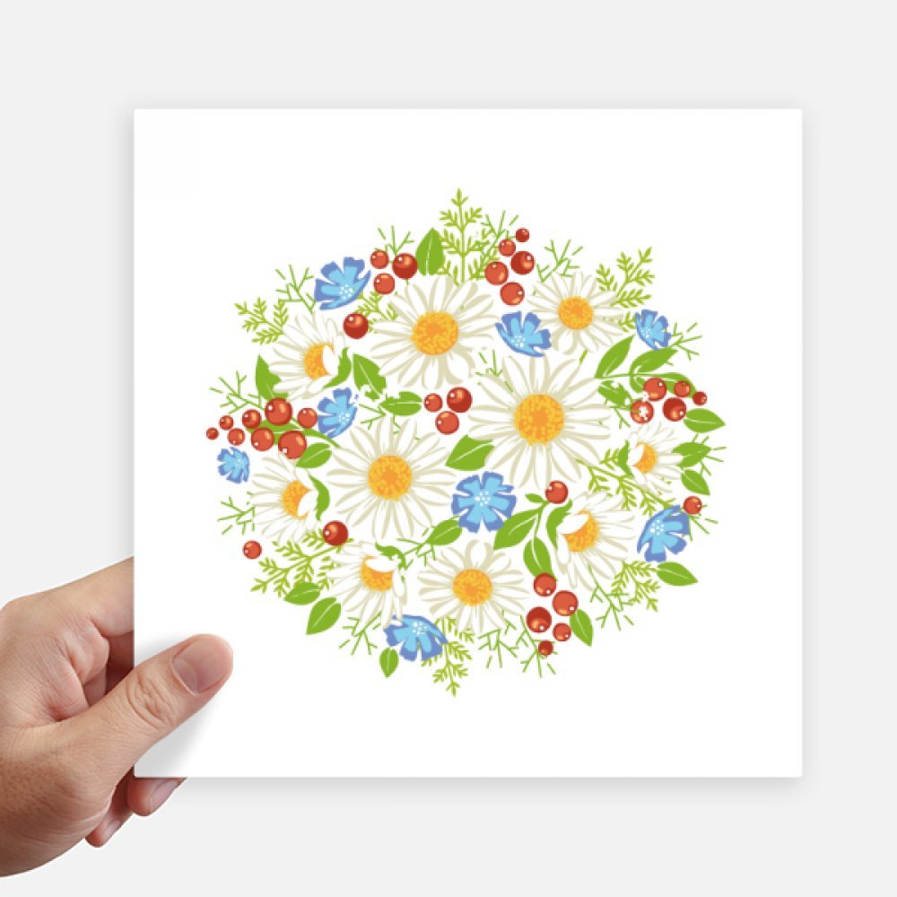 Autocollant carré chrysanthème fleur sticker mural 20cm déco ordinateur moto