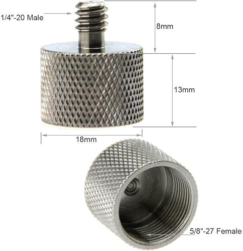 Miniatura 2 de CAMVATE Adaptador de Rosca Soporte de Micrófono 58"-27 Hembra a 14"-20 Macho para Monitor de Cámara - 1361