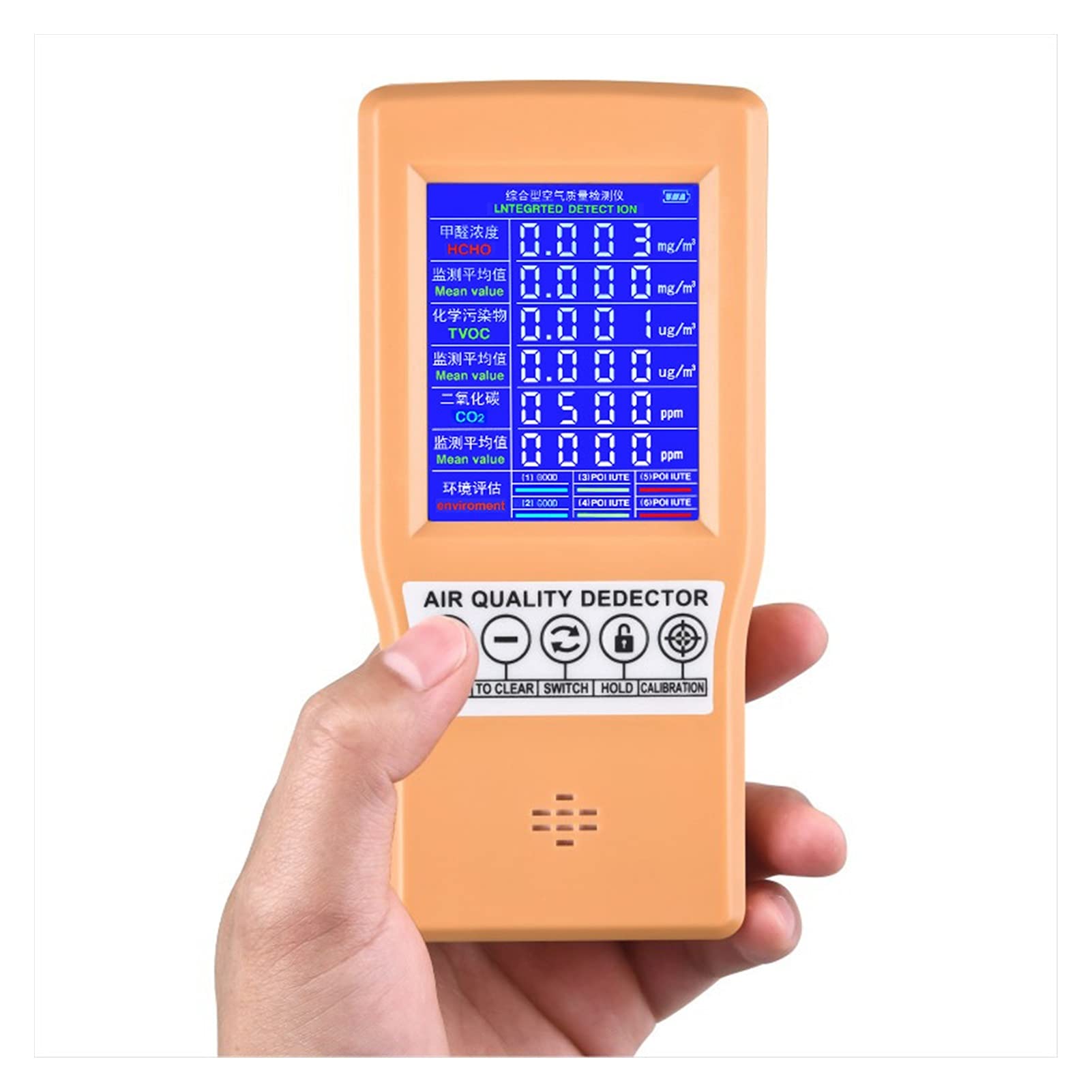 Llawqsm One Color Gas Detector, Carbon Dioxide Detector Formaldehyde Chemical Pollutant Harmful Gas