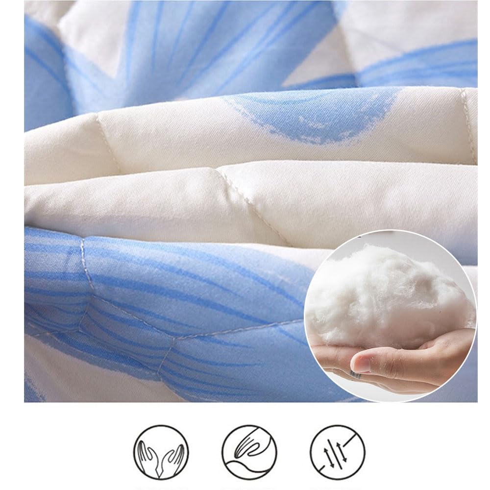 Morbuy Gonna da Letto Trapuntata per Singolo Matrimoniale e Una Piazza e Mezza Elasticizzata Copriletto con Volant Coprirete per Letto Lenzuola con 2 Federe (150x200cm,Giallo Blu)
