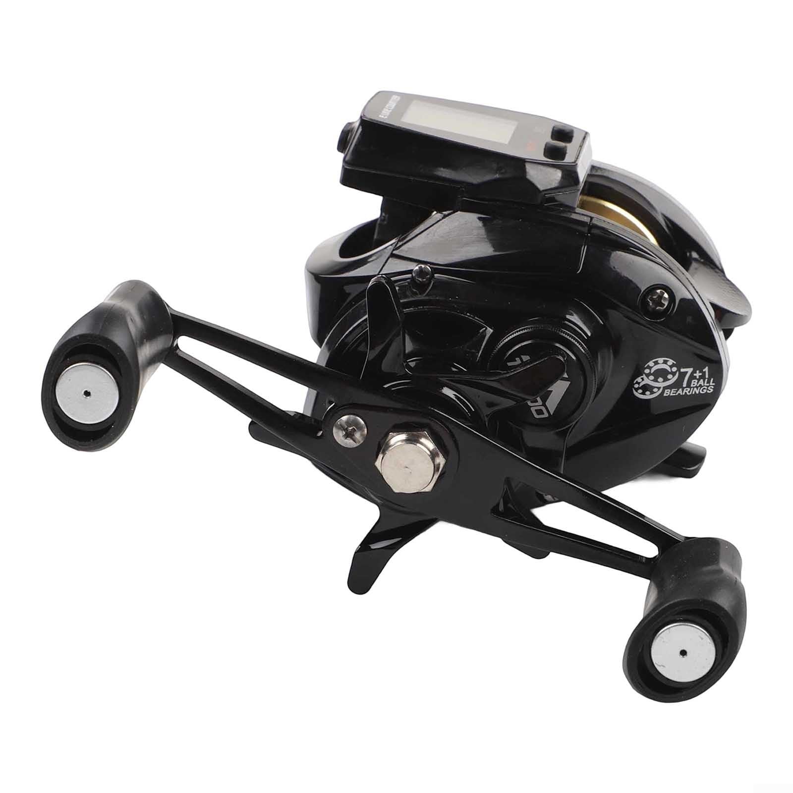 Carrete de pesca Baitcasting con pantalla digital, alta velocidad 7.2:1, alarma de picadura de pescado, posicionamiento de profundidad, 10 frijoles magnéticos, carga USB