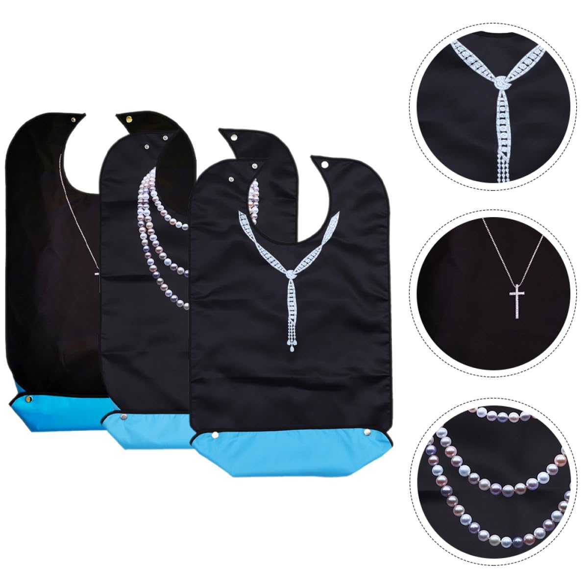 3 Stück pack Wiederverwendbares Lätzchen für Erwachsene mit Kleinem Gewicht und Klebrigem Band Weiches Polyester für Haushalt und Schutzkleidung Älterer Menschen