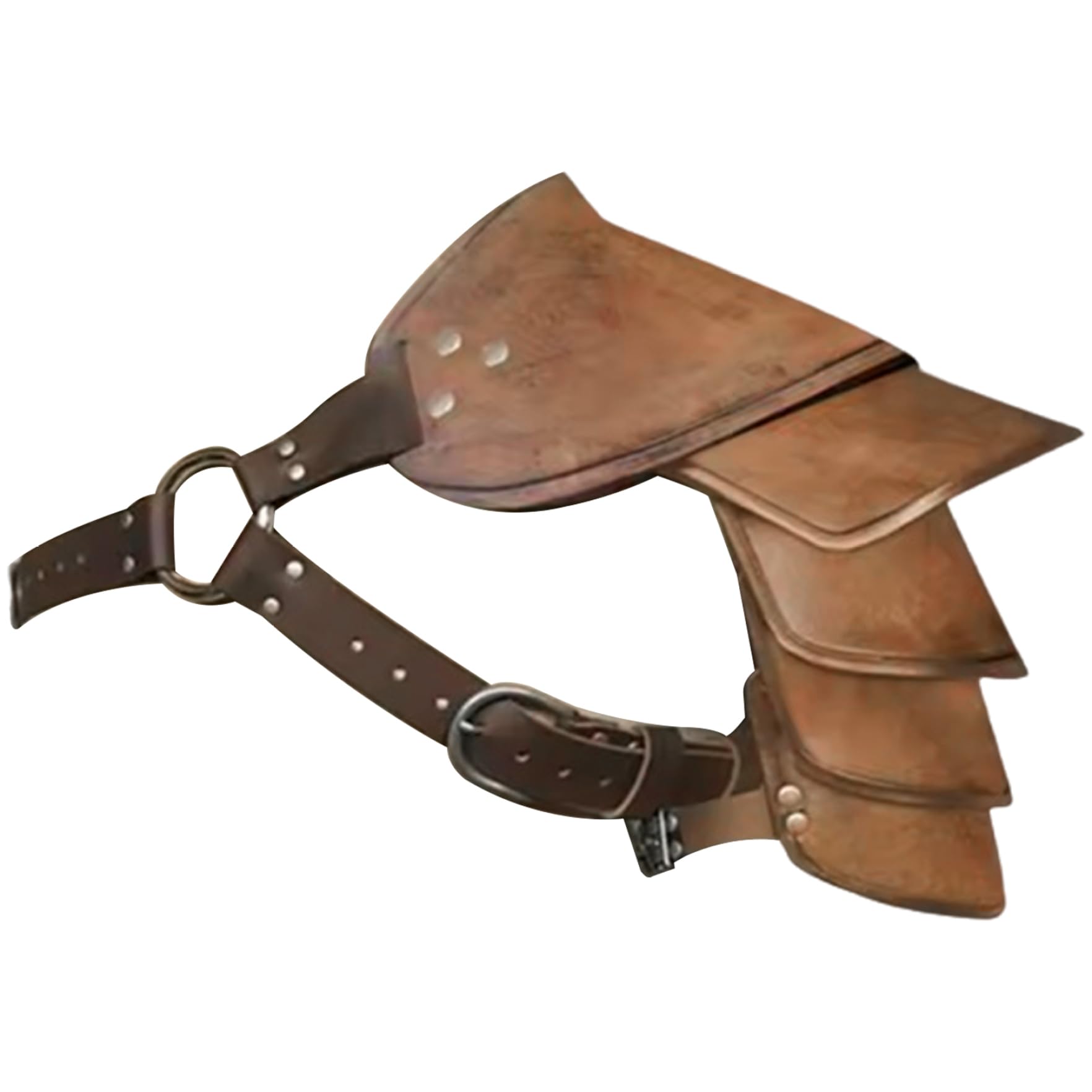 Spallacci in Pelle PU Vintage, Armatura Regolabile per Spalle vichinghe, per Travestimenti da Halloween, Cosplay, Spallacci in Pelle
