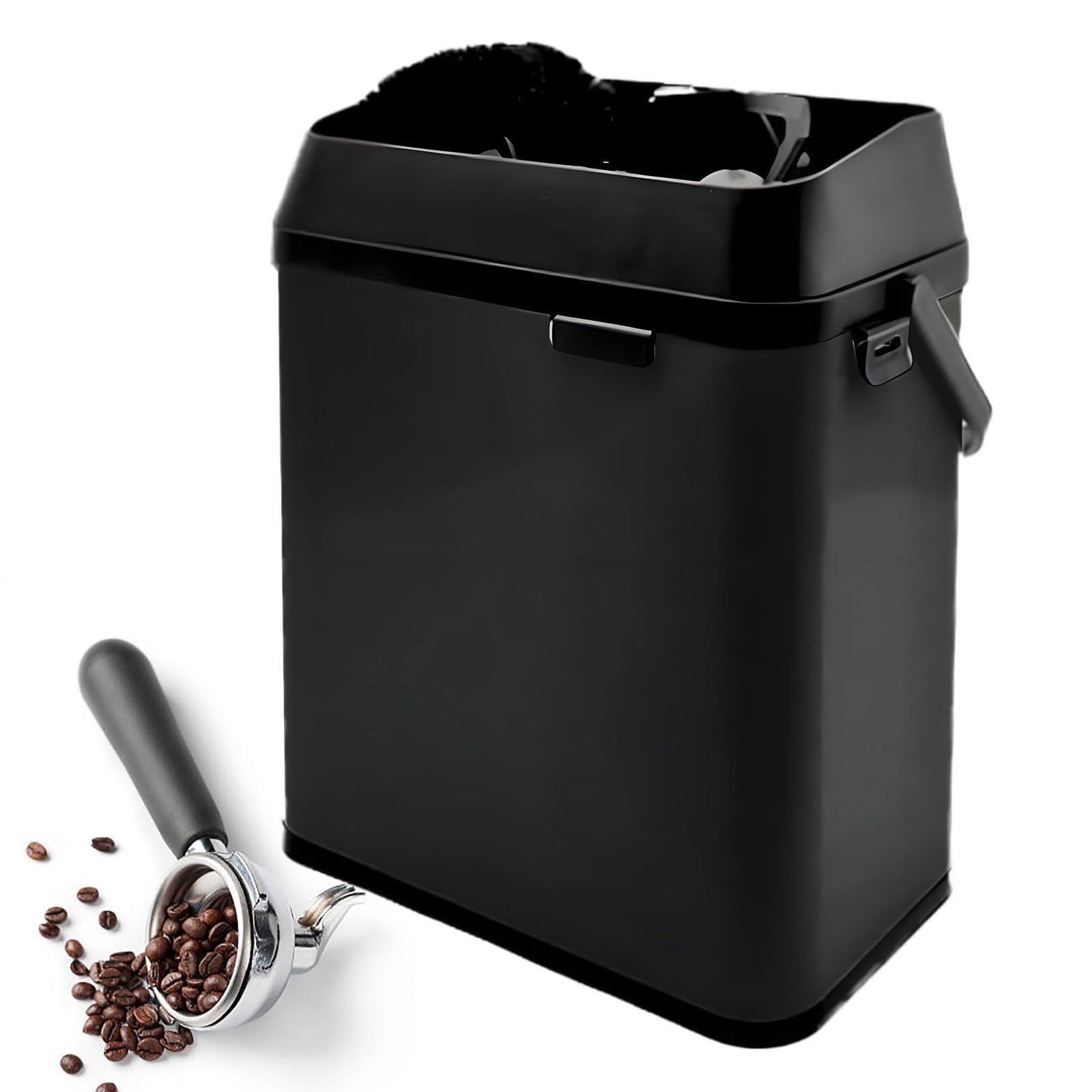 YXYLJOZ Electric Espresso Coffee Knock Box Automatic Portafilter Cleaner Machine for Cleaning Espresso Coffee Puck Espresso Accessories Tools for Commercial & Home (Black)