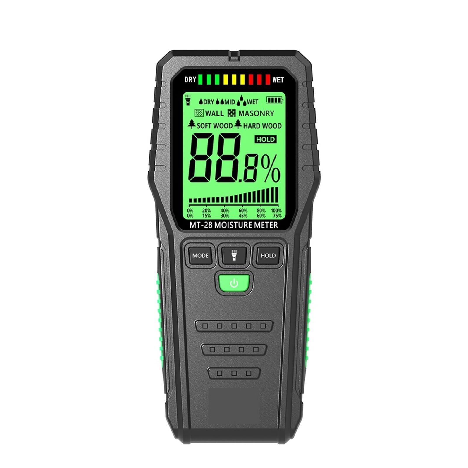 Misuratore di umidità del legno Tester Igrometro Rilevatore digitale densità albero Veloce E Altamente Preciso(MT28 Inductive)