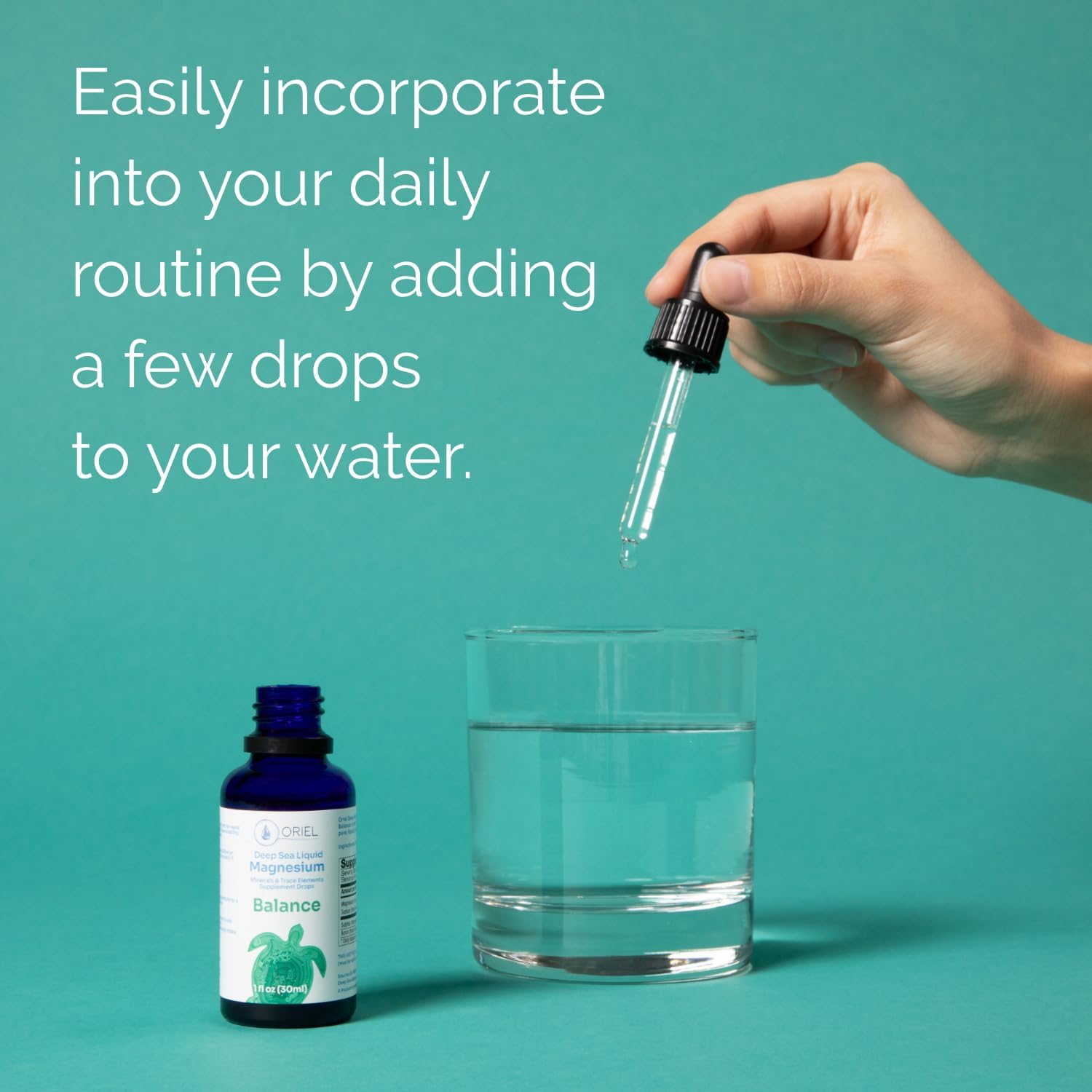 Oriel Liquid Magnesium Drops for Balance, Rapid Absorption, Free Ion Magnesium, Minerals and 78 Trace Elements, Supports Electrolyte Balance, Muscle and Nervous System Function, 30 ml, 30-Day Supply