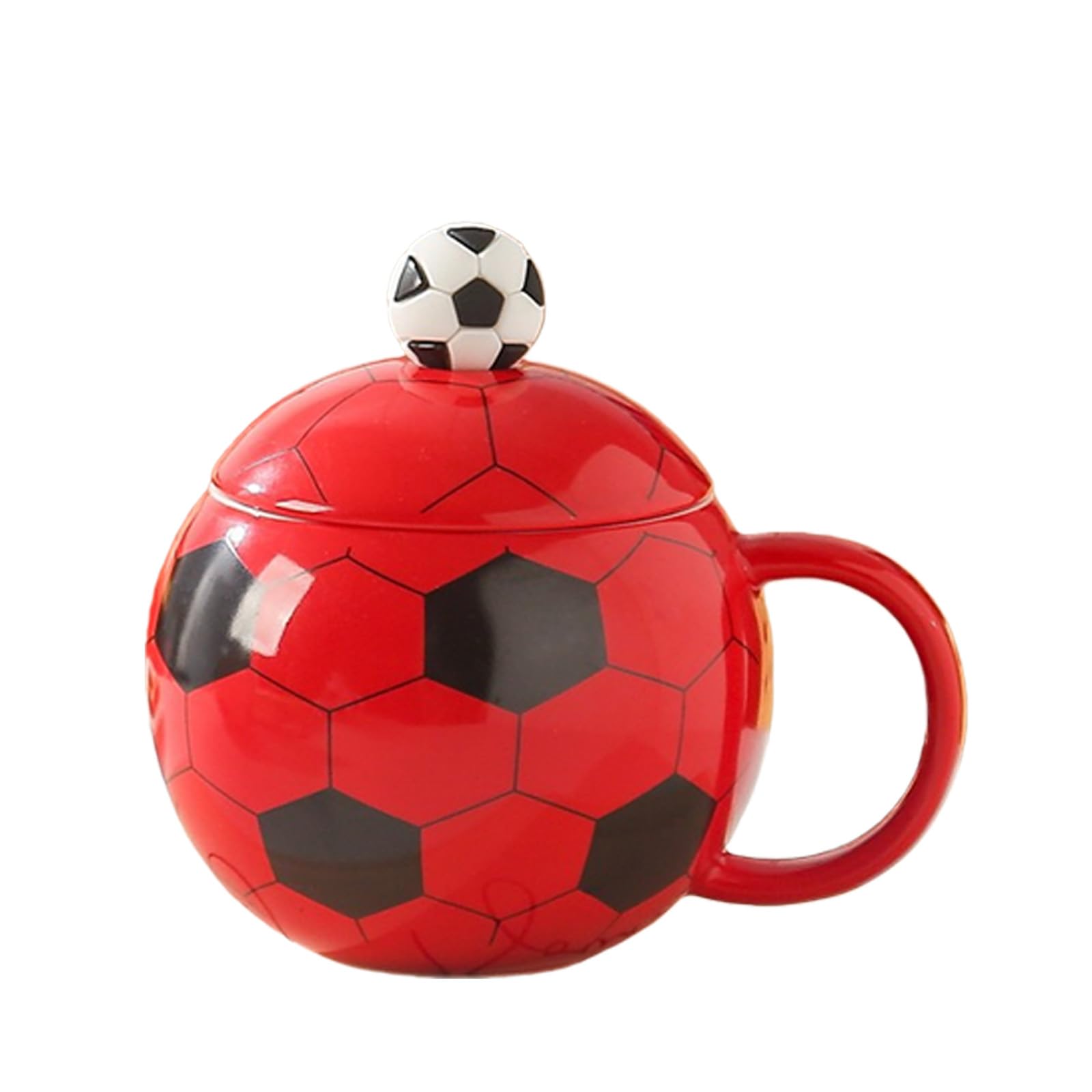 Linvimia Creative Sports Themed Ceramic Cup 14oz Capacity Football Commemorative Cup for Gifting to Soccer Lover Player Funny Football