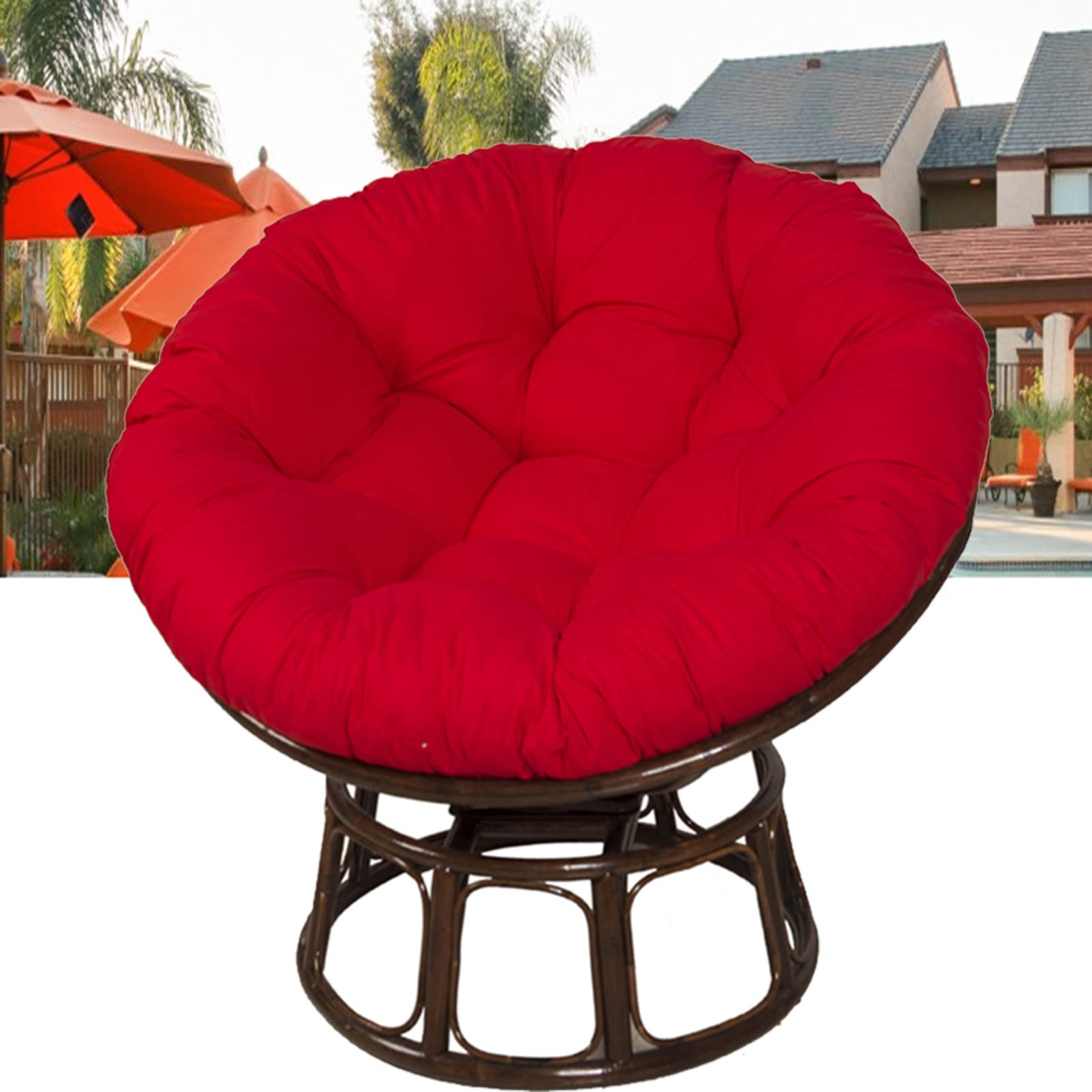 Coussin de chaise rond 100x100 cm imperméable et épais pour le jardin