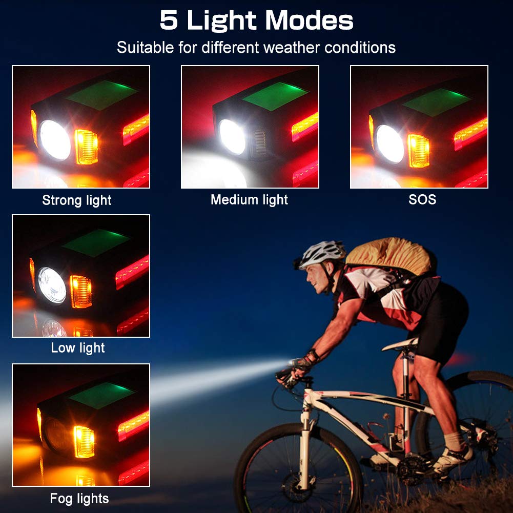 Luce Bici Anteriore LED Ricaricabile USB-C - Sensore Automatico, Impermeabile IPX4, Per Ciclismo Notturno - Foto 14