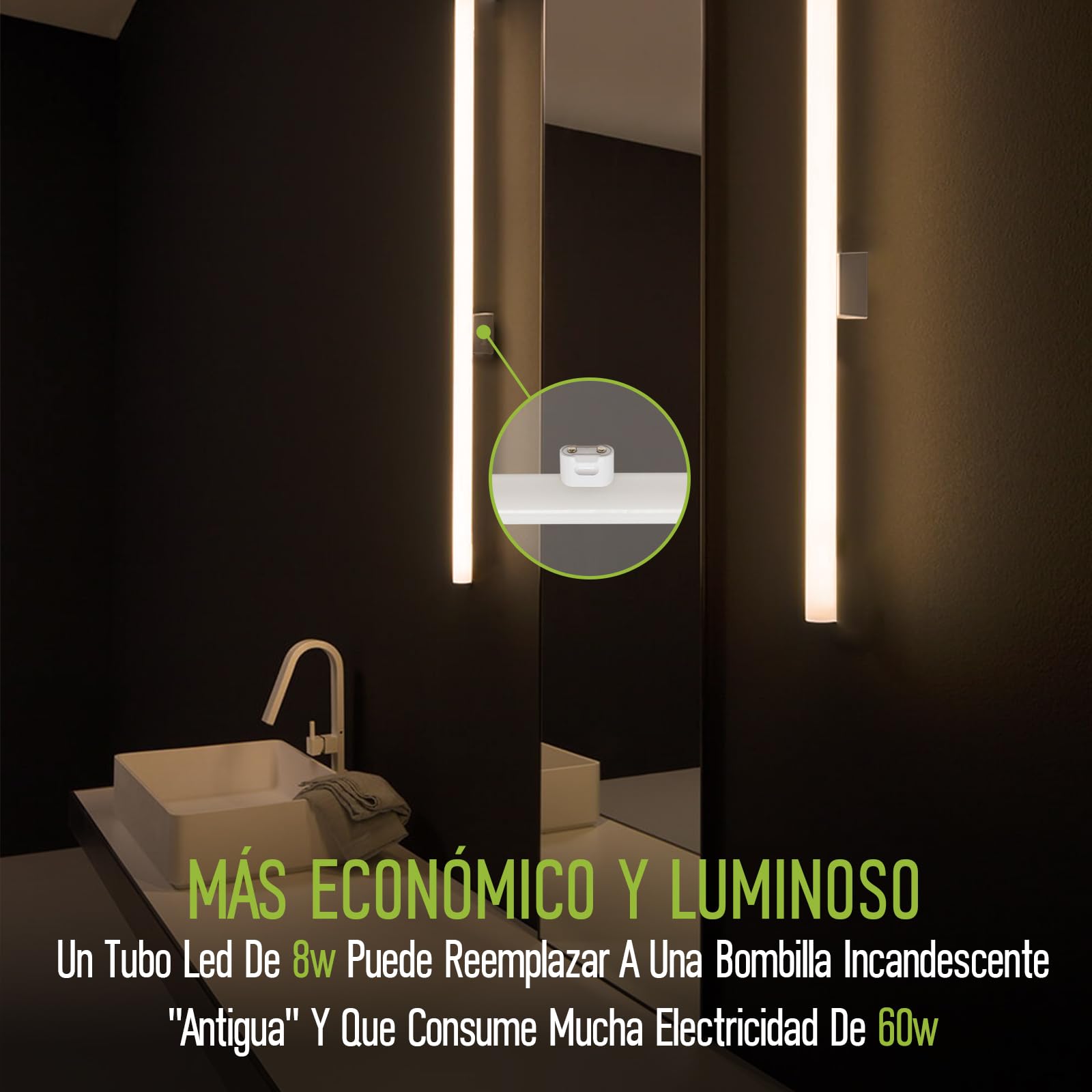 Linestra LED S14D 50cm 12W Equivalente a 90W 1100LM Blanco Cálido 2700K LED Lineal Lámpara Angulo de Haz 180° S14S Bombilla Tubo 1 Casquillo para Cocina Baño Espejo No Regulable