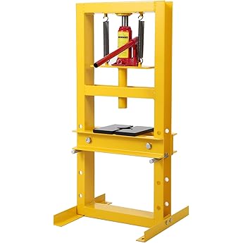6-Ton Hydraulic Press, H-Frame Bearing Press, Adjustable Working Table Height, Strong Load Capacity, for Car Repair Garage