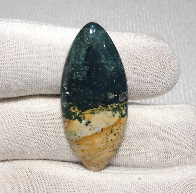 Jaspe océan cabochon marquise 39x17x5mm pour création de bijoux DIY - 2