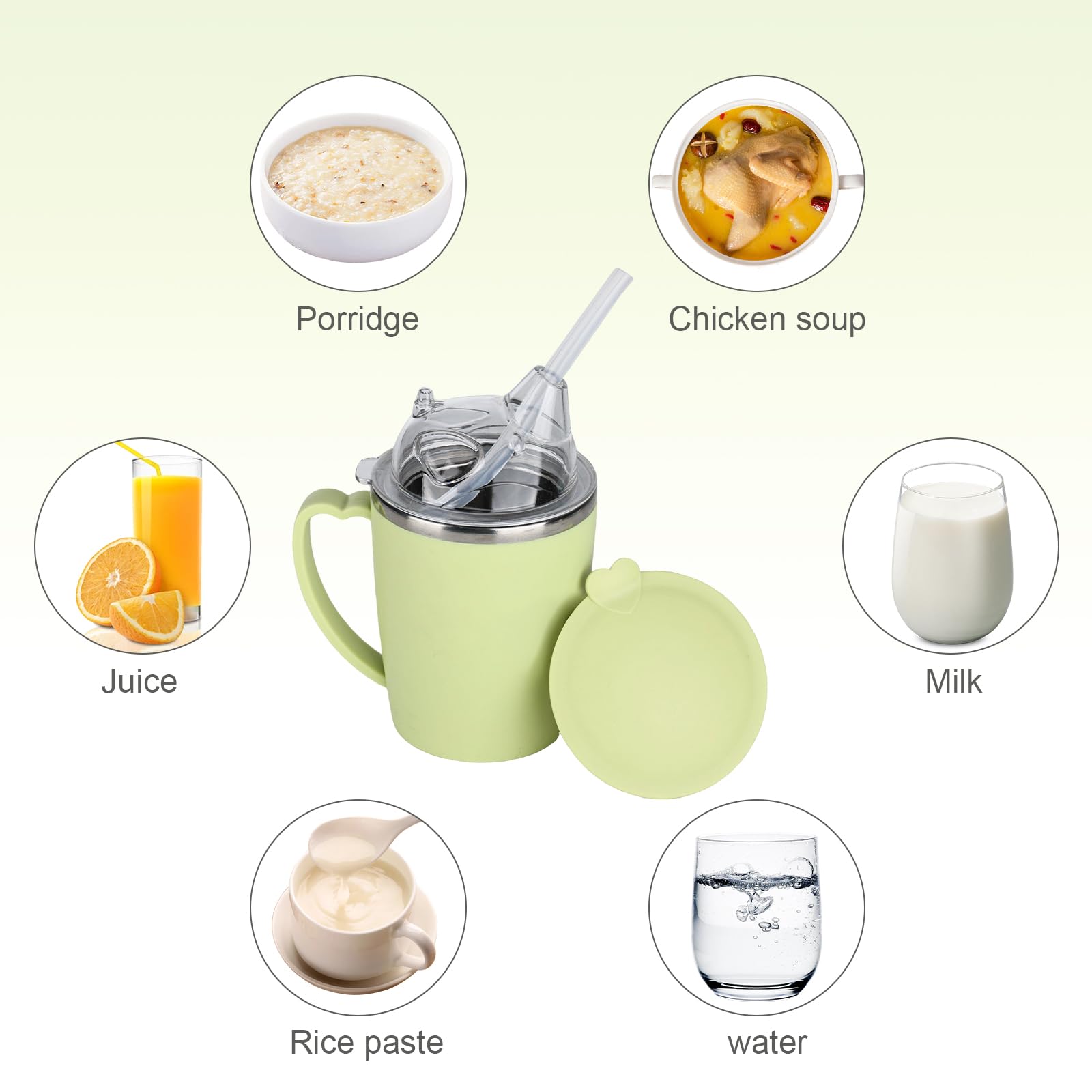 350ml Tazza con Beccuccio per Adulti, 3-in-1 Bicchiere con Cannuccia Per Anziani, Bicchiere per Disfagia, Per Anziani, Disabili