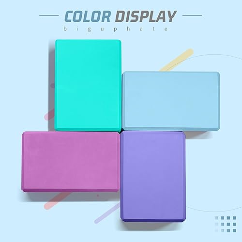 Miniatura 8 de Bloques de yoga 2024, paquete de 2 bloques de yoga de espuma EVA, sin látex, bloques de ejercicio antideslizantes, accesorios de yoga para pilates,