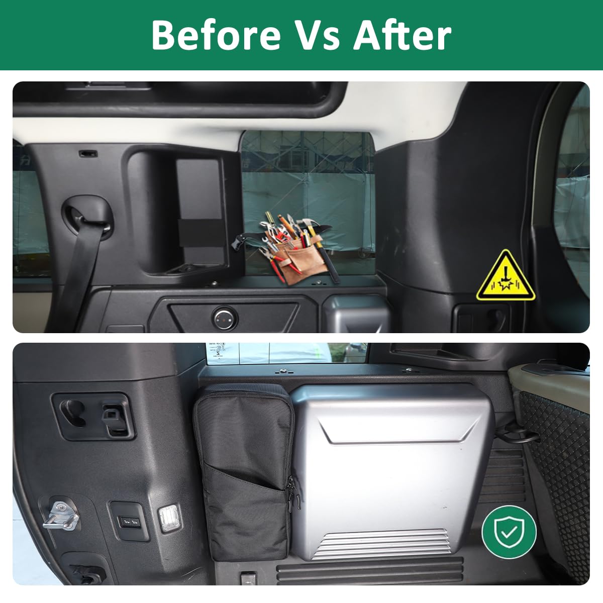 Organizador de maletero de almacenamiento para coche con tela Oxford, organizador de bolsa de coche, compatible con Defender 90 110 130 2020-2024, bolsa de almacenamiento multifuncional para