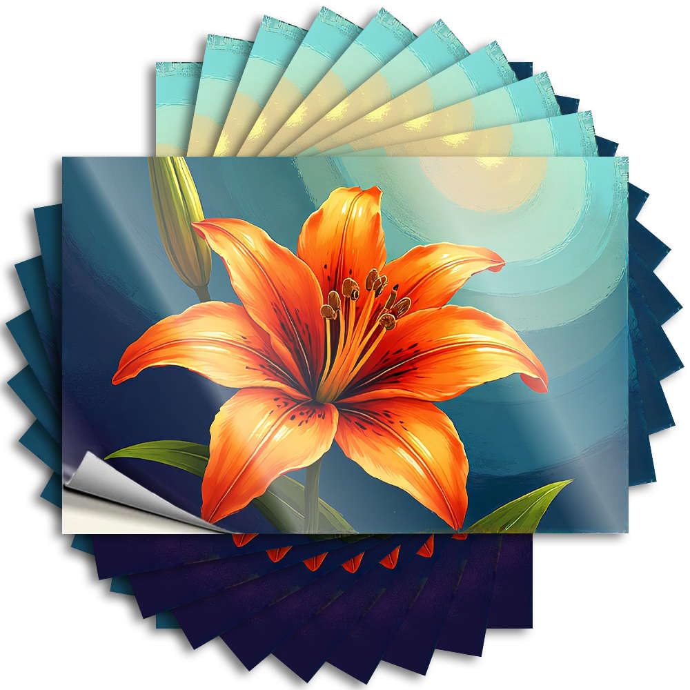 Books, Bumper Funny Helmet Quote Stickers, Square No Residue Decals for Luggage | Teens Party Favor Custom A Vibrant Orange Lily Blooms Brightly(12X18CM)