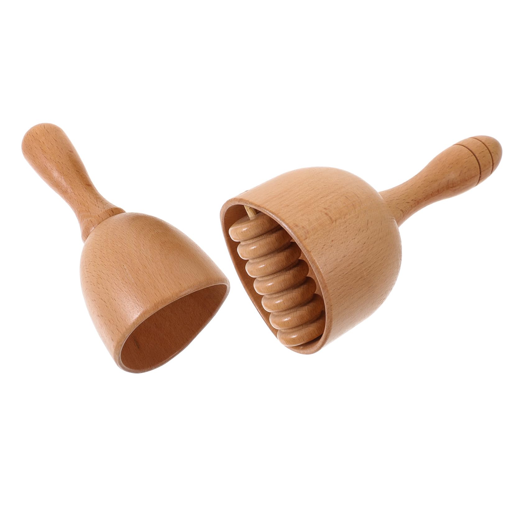 2 Stück-pack Holz Handmassage Roller im Becher Design Ergonomisch und Dehnend zur Rückenmuskulatur Entspannung und Faszienmassage Zuhause