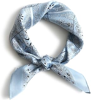 100% Mulberry Silk Scarfs Small Square Scarf 21" x 21" Neck Scarf Breathable Lightweight for Women Gift Packed