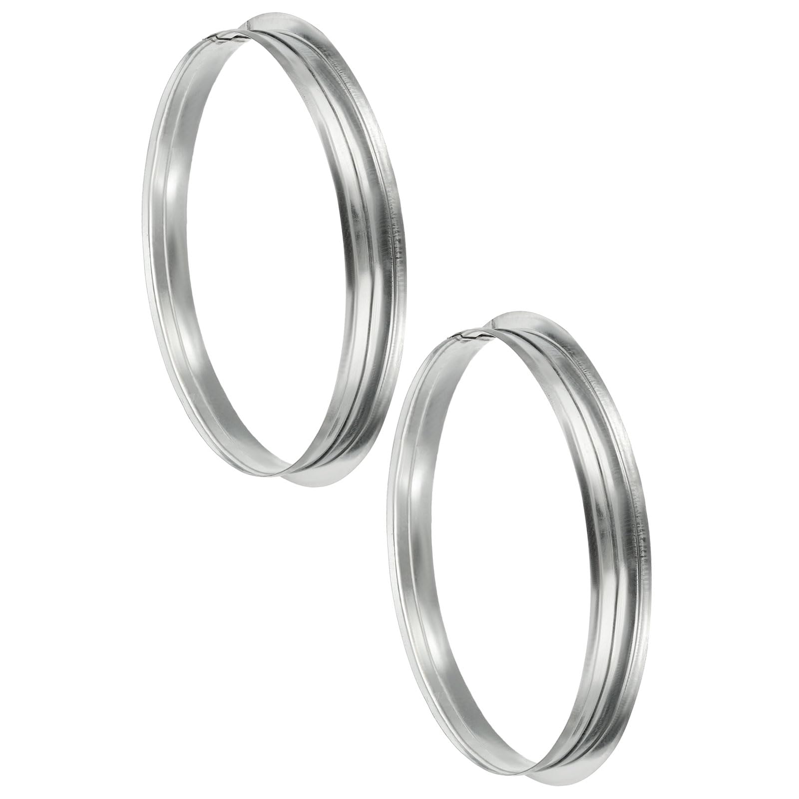 – 2 Pcs Duct Connector Flange, Round Galvanized Steel Air Ducting Mounting Plate, Great for Heating Cooling Ventilation HVAC Exhaust Fan System(12 Inch, Silver Tone)