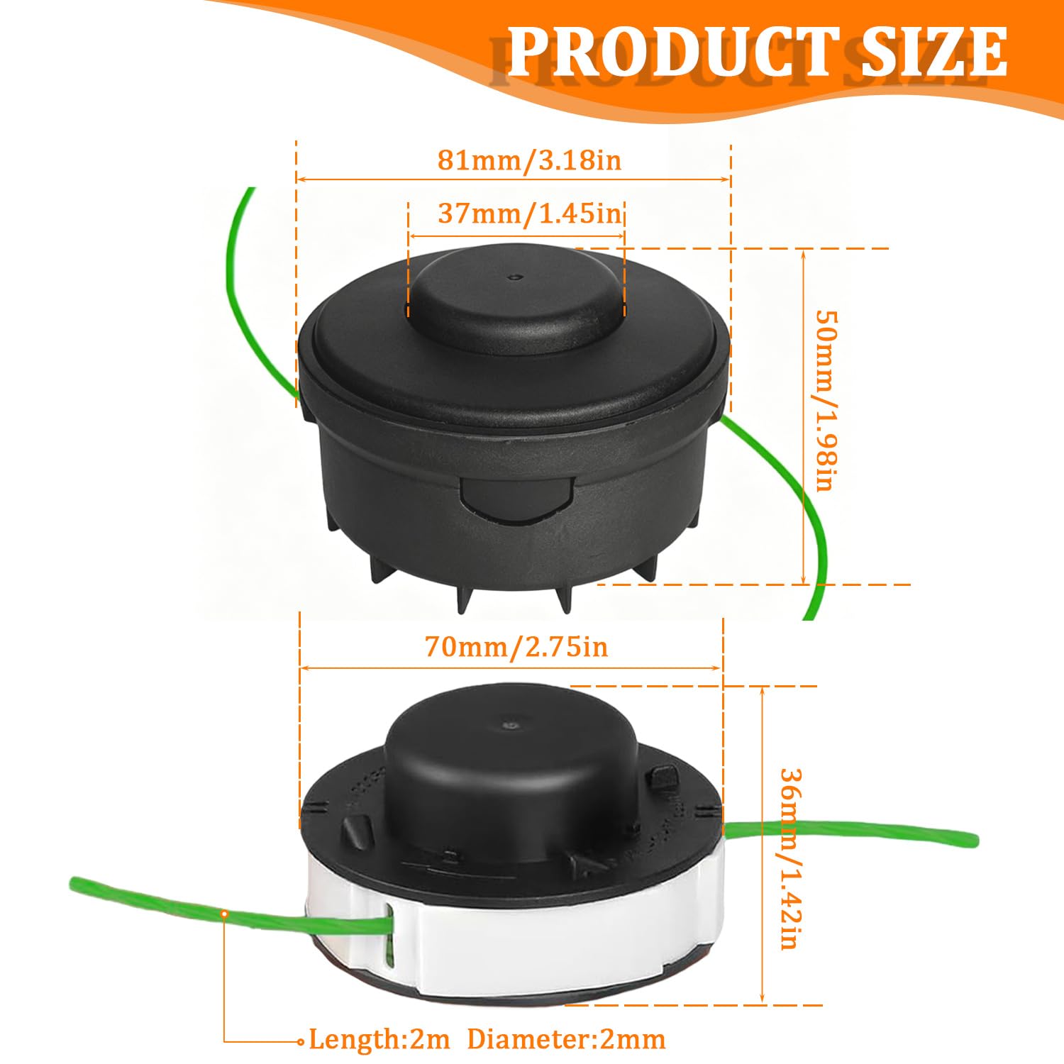C2-2 Ersatz-Trimmerkopf für Stihl 40087102103 FSA 56 Unkrautfresserkopf, mit 3 Ersatzspule, 4008 710 4301