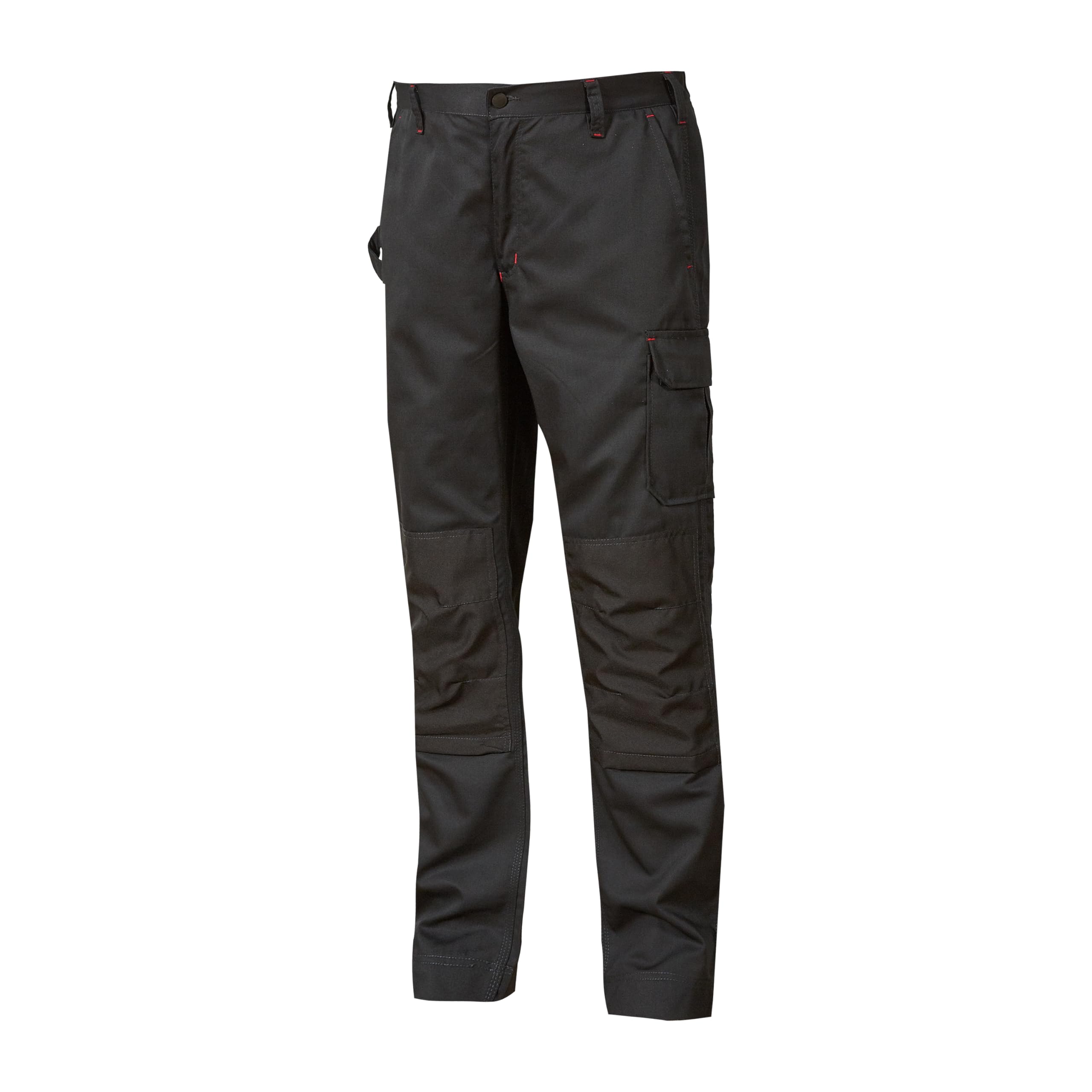 Pantaloni da lavoro da uomo U-Power Alfa, pantaloni cargo elastici in vita, con tasche per ginocchiere, tasche multiple, tessuto confortevole, usura esterna resistente e durevole (GREY METEORITE_50)