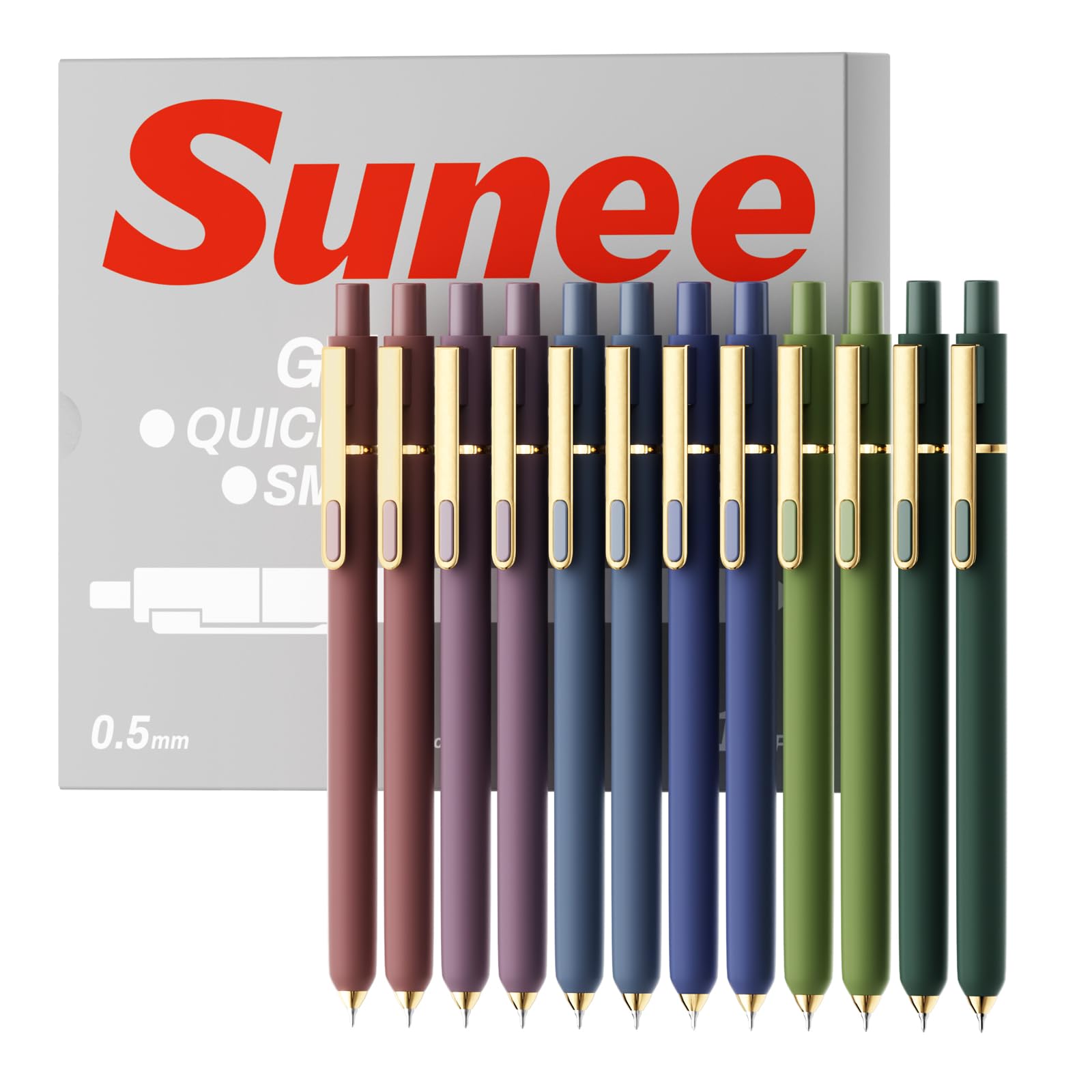 SUNEE Gel Pens, 12 Pack 0.5mm Fine Point Smooth Writing Pens with Quick-Dry Balck Ink, Cute Aesthetic Pens for School, Office, Note Taking, Journaling, Gifts for Women and Men - Vintage+Morandi โ image 1