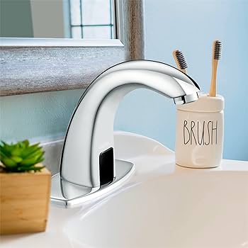 Amazon | ブラッシュドニッケル タッチレスバスルームバニティ蛇口 Amazon | ブラッシュドニッケル タッチレスバスルームバニティ蛇口