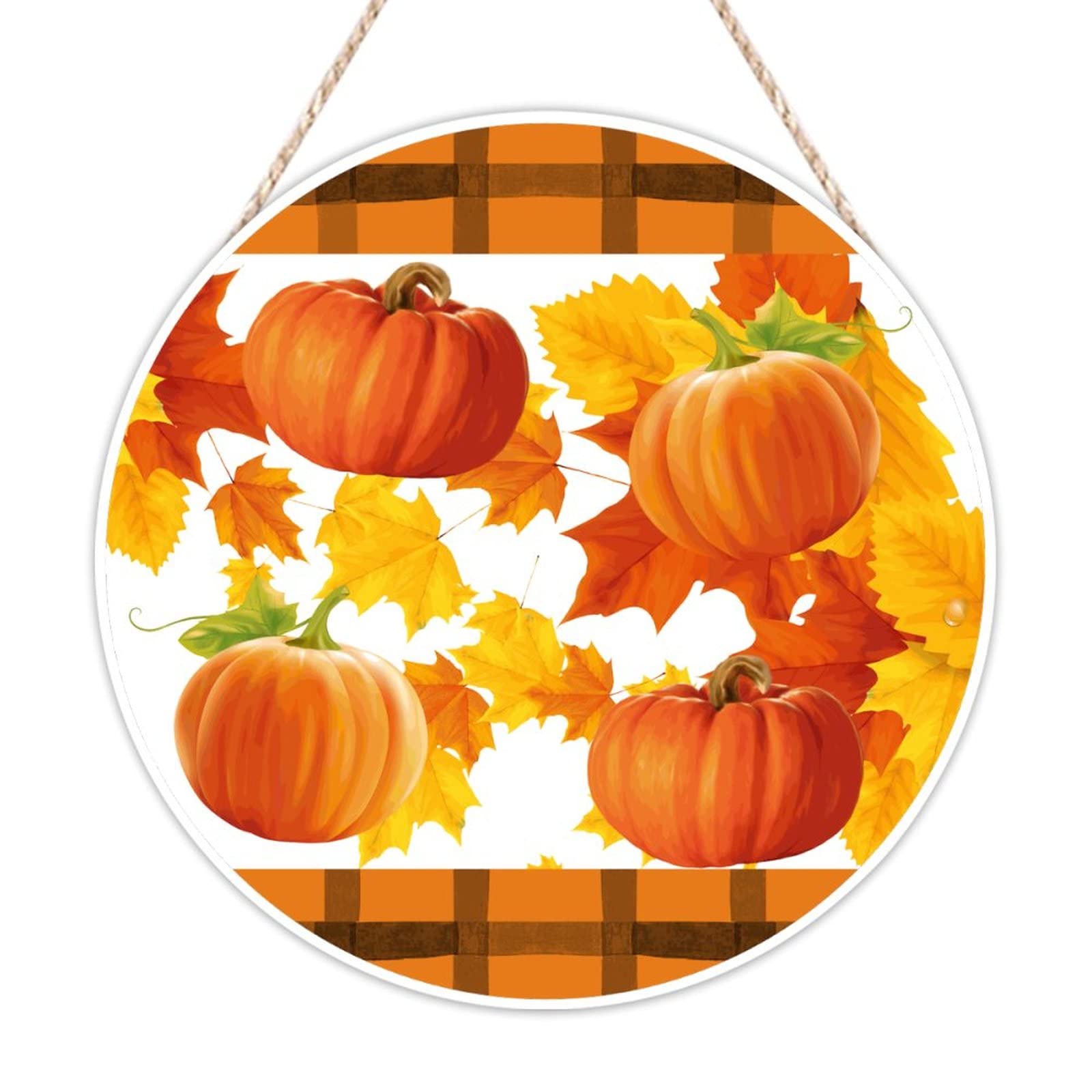 Panneau de bienvenue citrouille décoration murale bois suspendre Thanksgiving