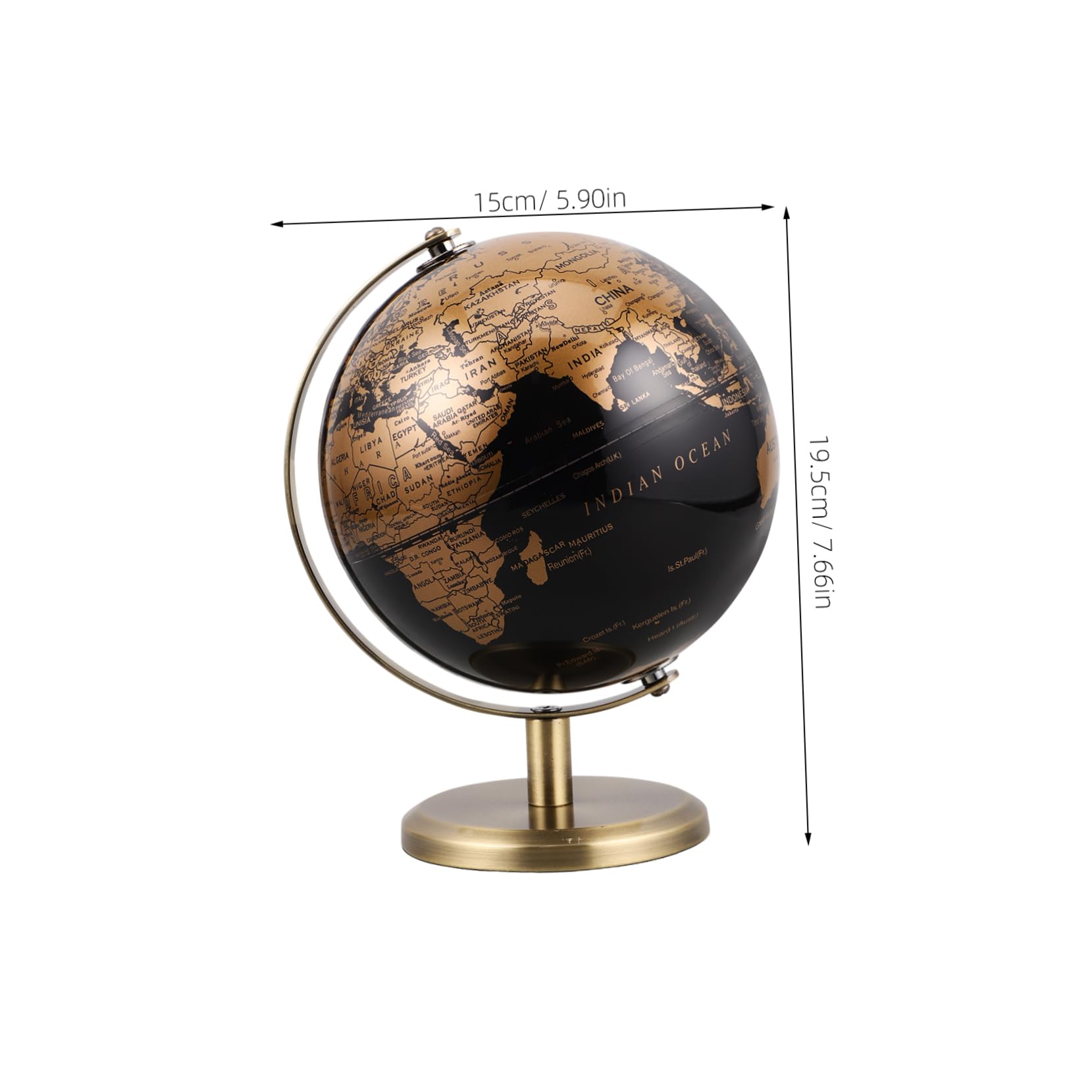 HONMEET Mini Desktop Globe Round Earth Decor for Desk Home Decor Rotating Geographic World Globe Ornament