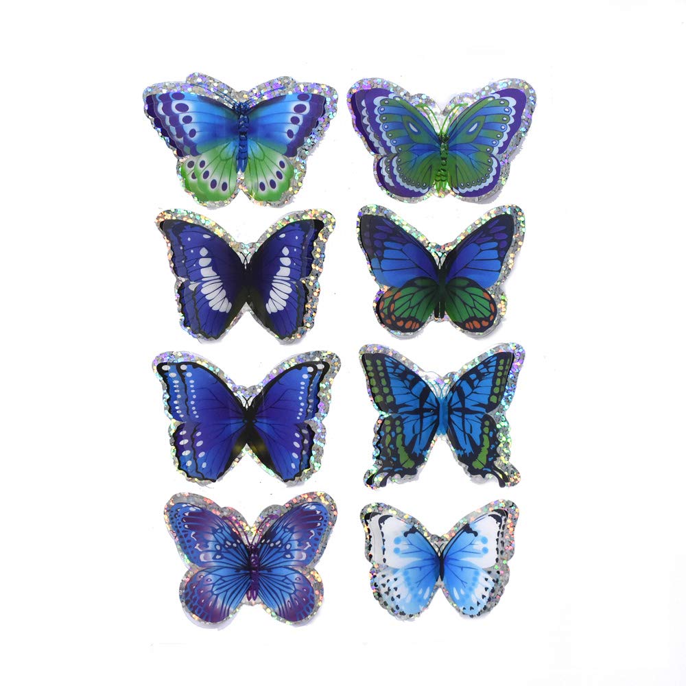 Homeford Shades of Blue Pop-Up Foil Butterflies 3D Stickers, 8-Piece