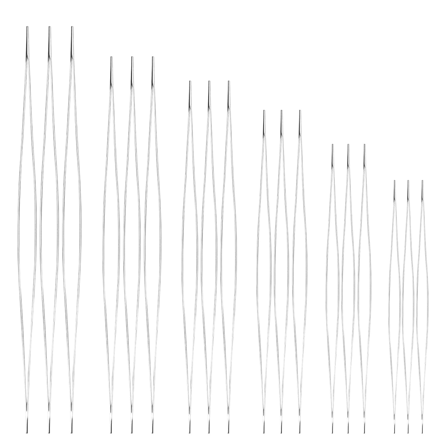 XETHI 18 Pcs Beading Needles for Seed Beads | 6 Sizes (4.5cm to 12.5cm) Thin Smooth Bead Needle for Beading & Jewellery-making | Needle for Bracelet Making DIY Craft Projects