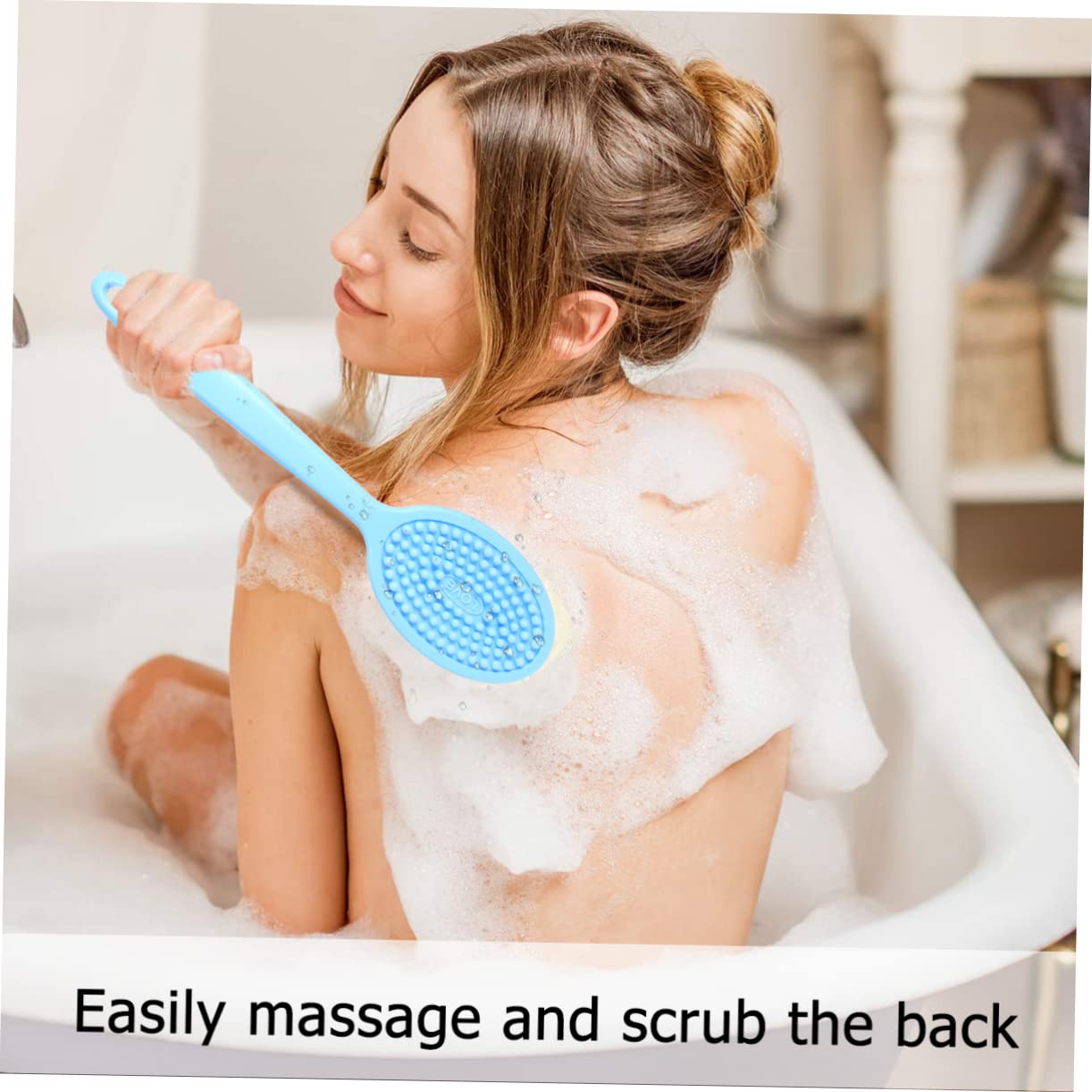 Healeved 2pezzi Spazzola Da Con Manico Per Massaggio e Pulizia Del Corpo Design Ergonomico e Facile Da Usare Per Uomini e Donne