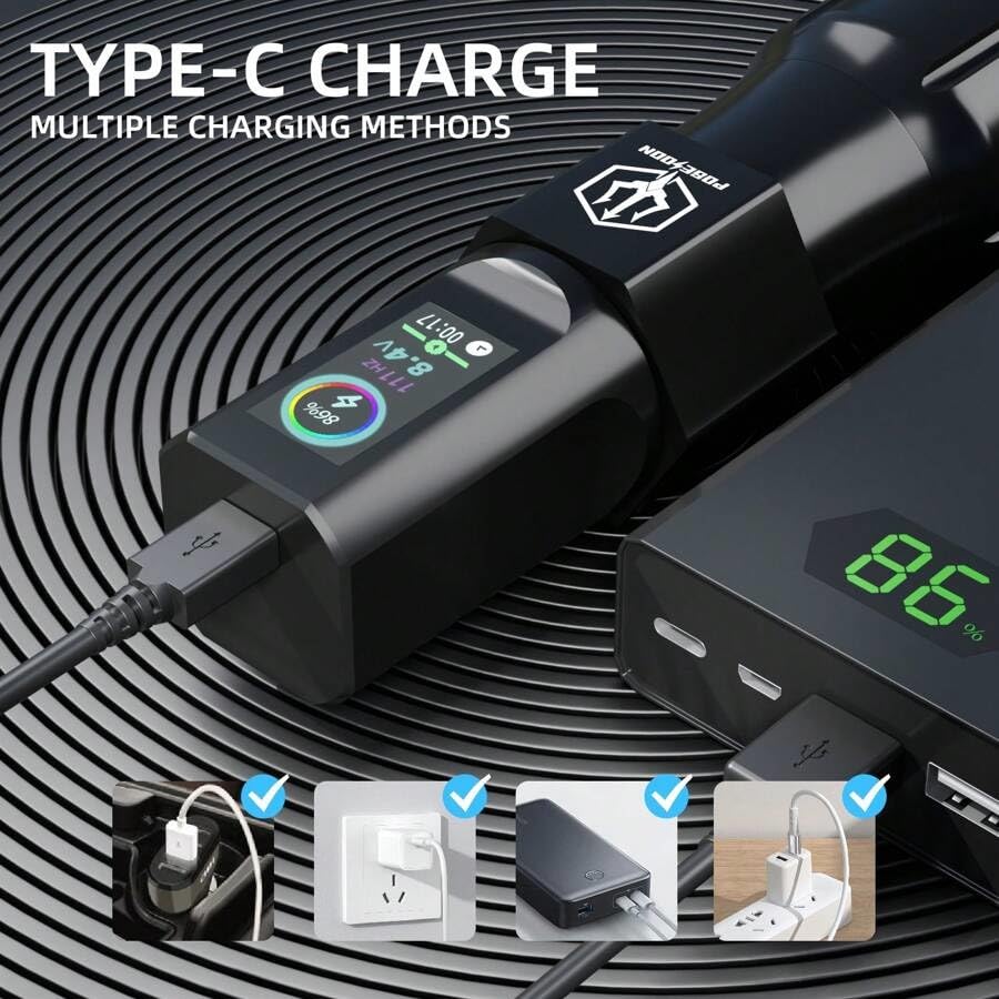 Tattoo Kit Tattoo Pen With 20Pcs Tattoo Cartridge And Wireless Power, Tattoo Pen Kit With Digital LED Display, Tattoo Machine Tattoo Supplies For Artist